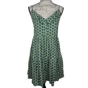 NWT Joy Joy | Tiered Embroidered Dress Green Spaghetti Strap | Size L